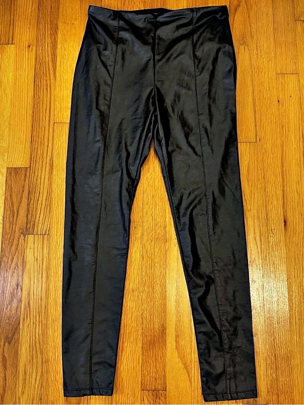 NWT Lysse New York Faux Leather Leggings Large L Black High Rise Skinny Pant New